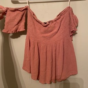 Cropped off the shoulder top